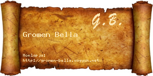 Gromen Bella névjegykártya